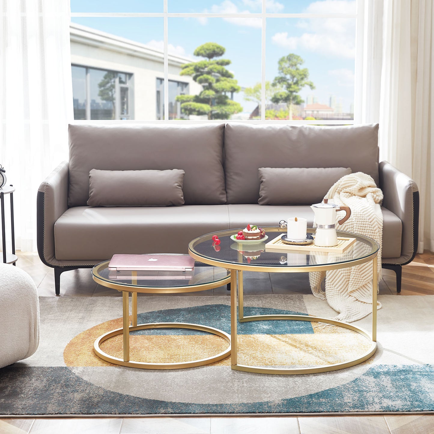 NAPLES Nestbare Salontafel- Goud/Zwart