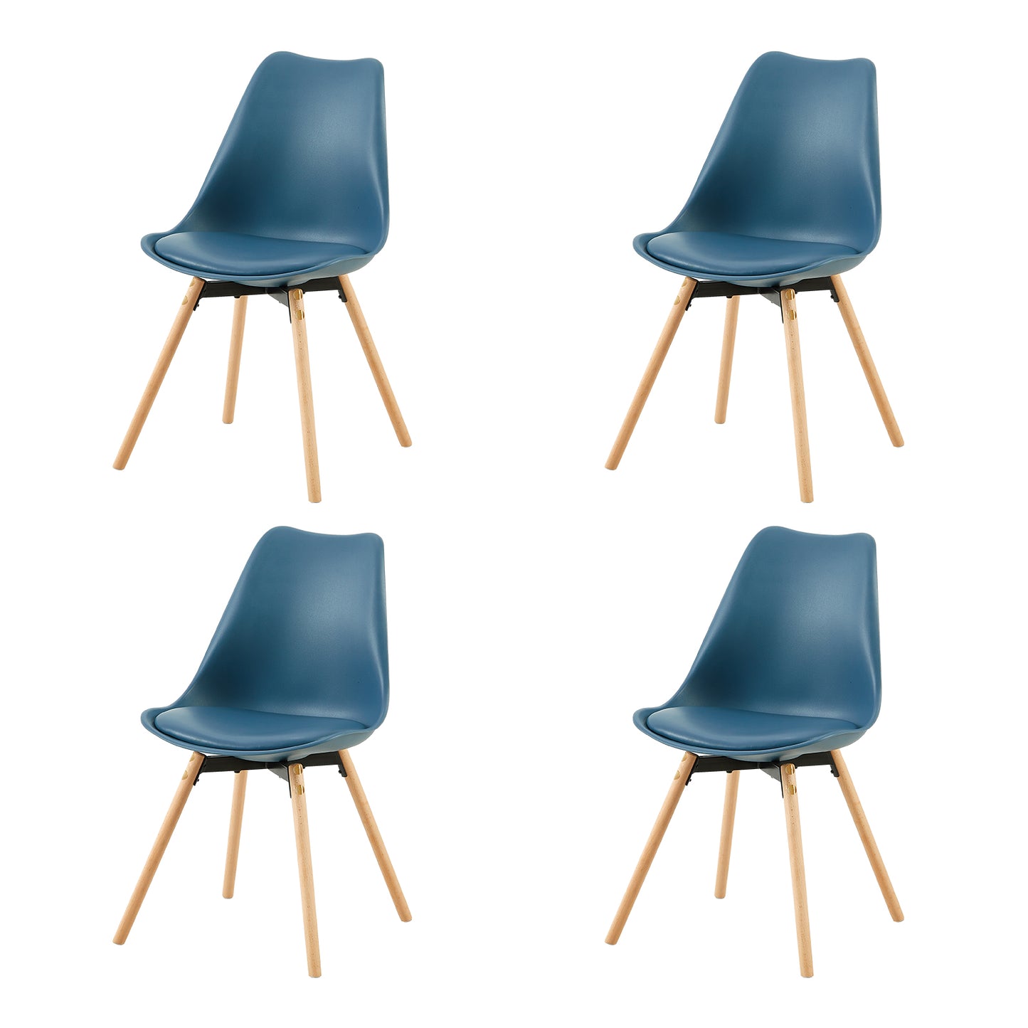 OATS Set van 4/6 Zijdelingse Accentstoelen – Lichtgrijs Blauw / Donkergrijs Blauw/Groen ijs
