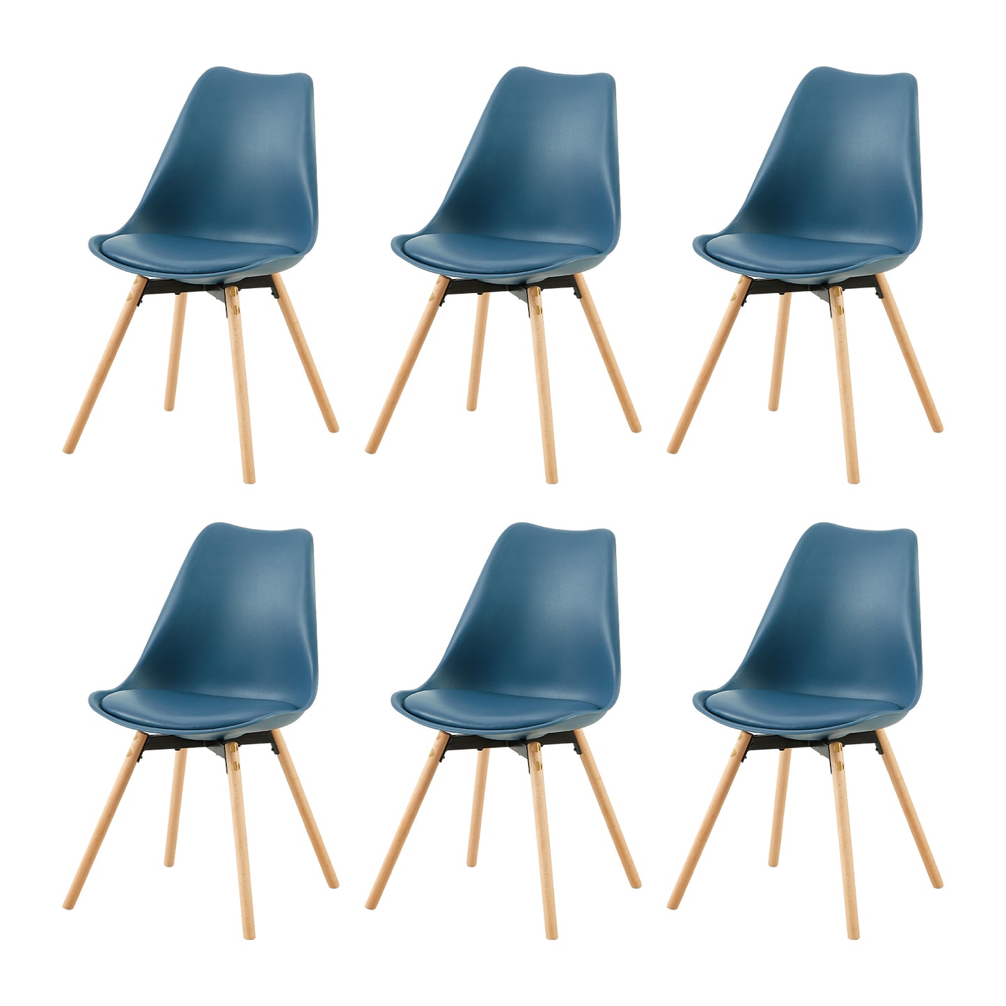 OATS Set van 4/6 Zijdelingse Accentstoelen – Lichtgrijs Blauw / Donkergrijs Blauw/Groen ijs
