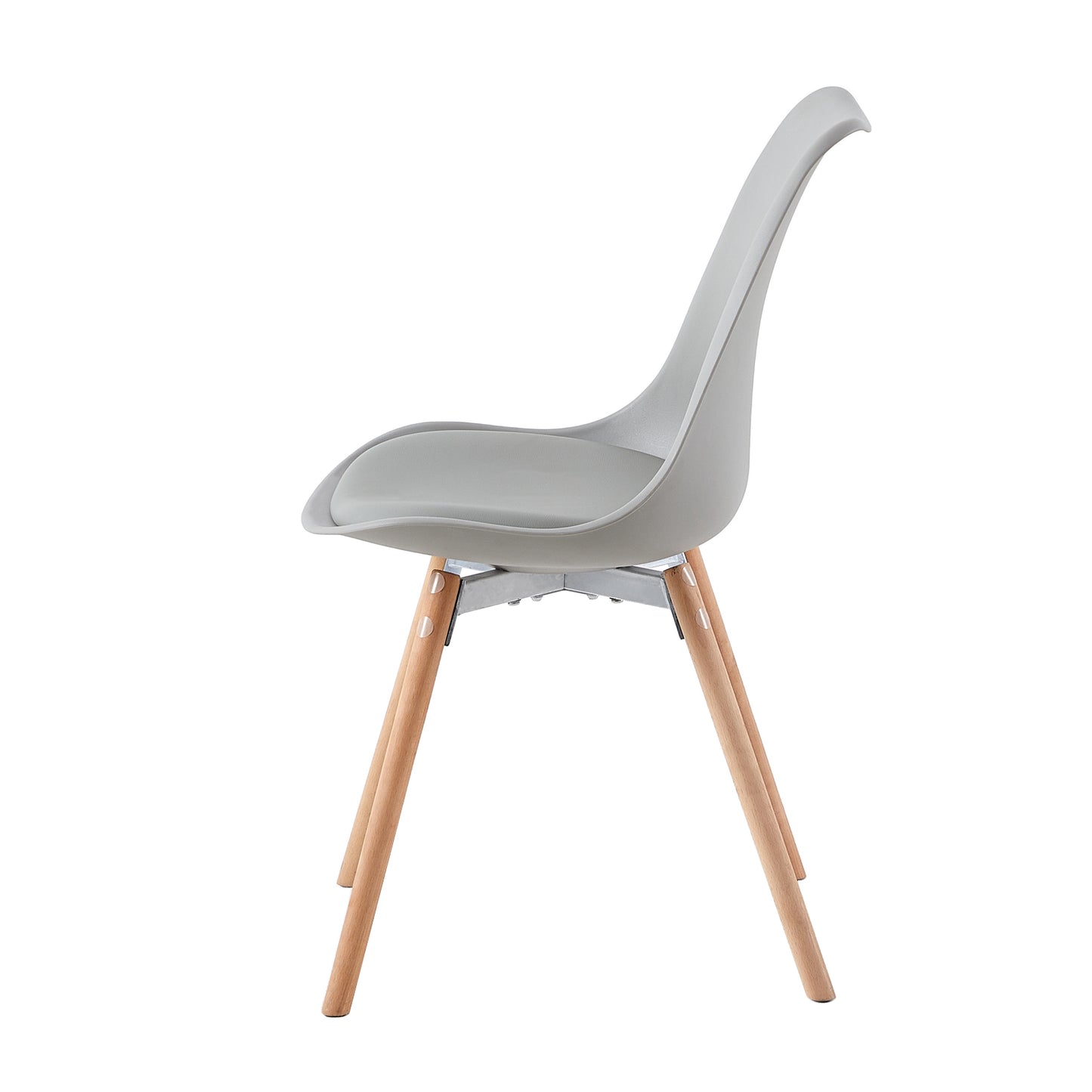 OATS Side Chair met Beuken Poten (Set van 4/6) - Zwart/Wit/Grijs
