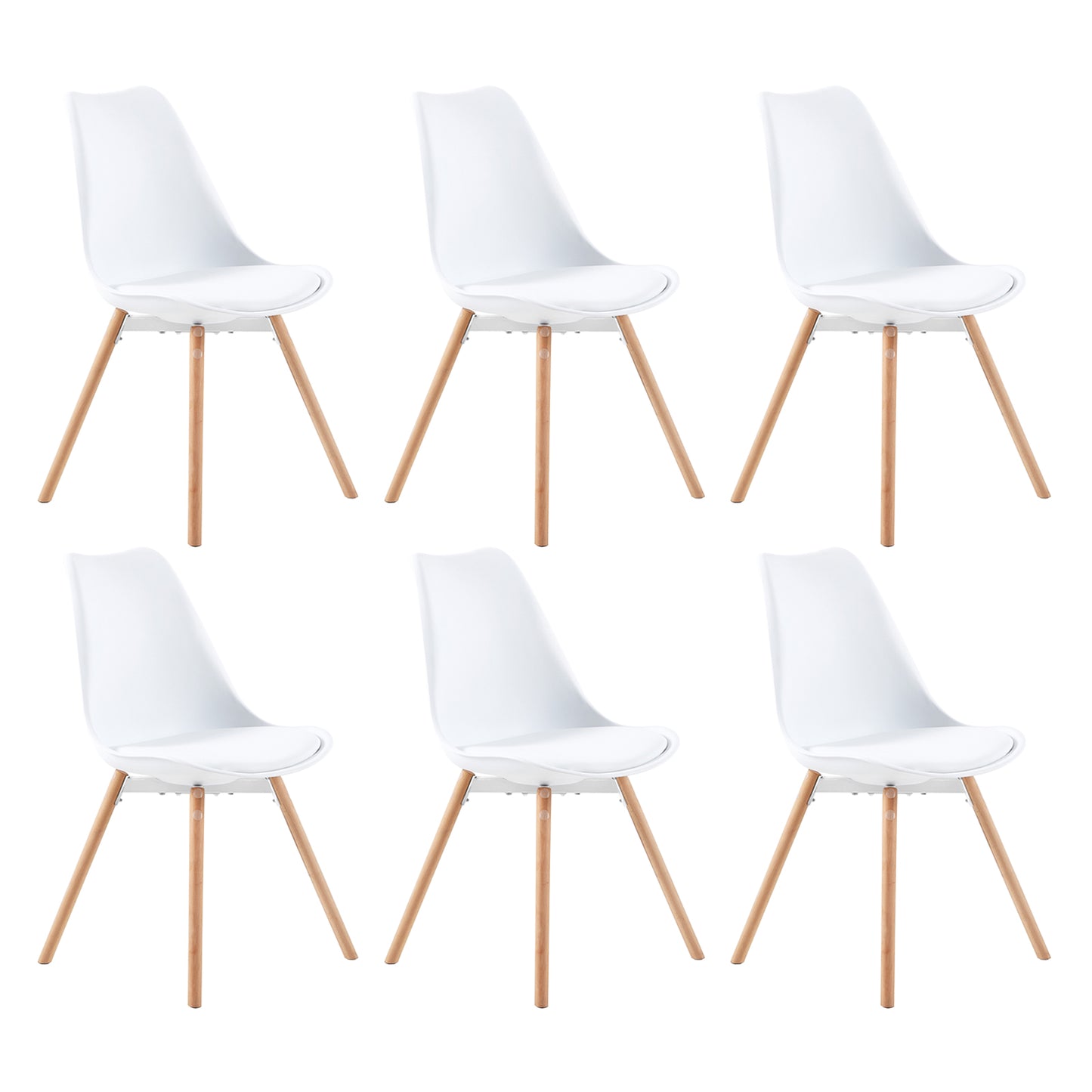 OATS Side Chair met Beuken Poten (Set van 4/6) - Zwart/Wit/Grijs