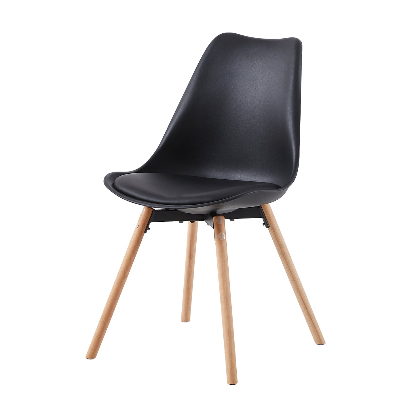 OATS Side Chair met Beuken Poten (Set van 4/6) - Zwart/Wit/Grijs