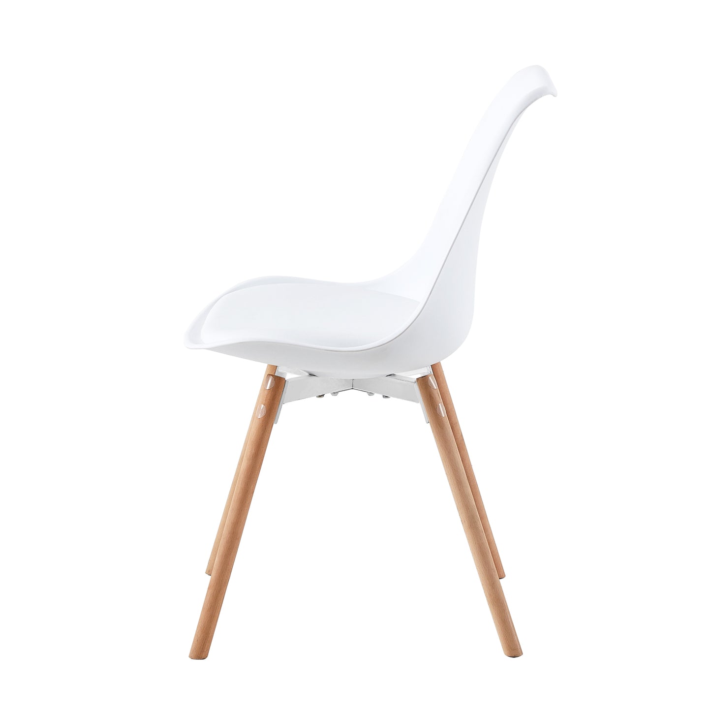 OATS Side Chair met Beuken Poten (Set van 4/6) - Zwart/Wit/Grijs