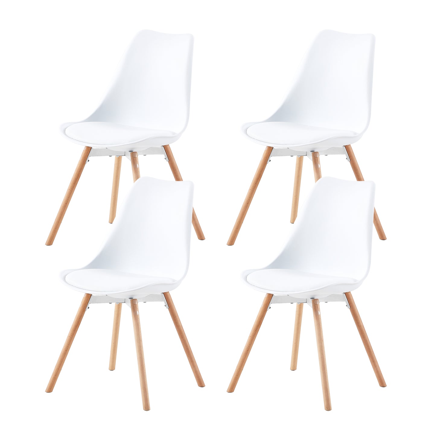 OATS Side Chair met Beuken Poten (Set van 4/6) - Zwart/Wit/Grijs