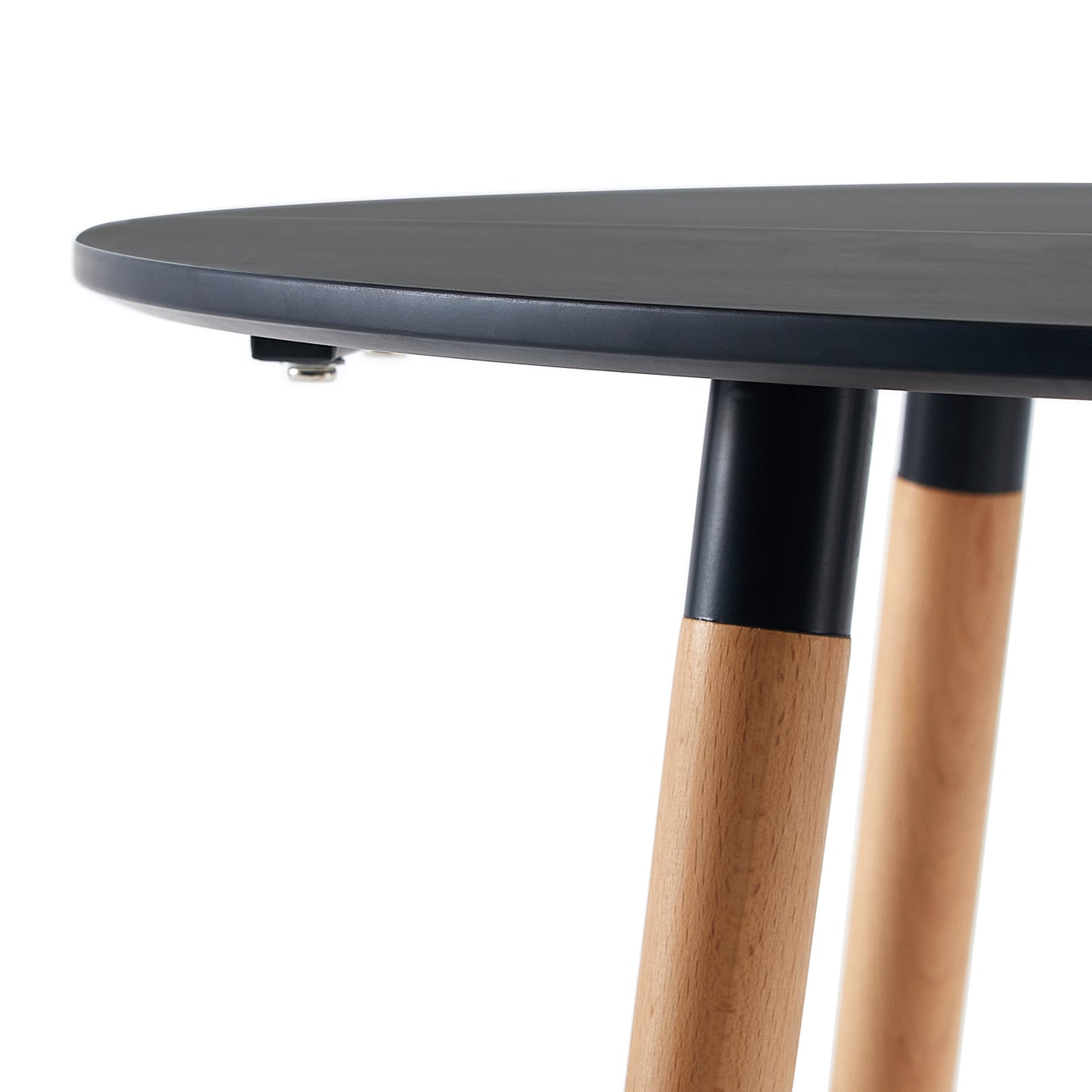 Ronde eettafel 80 cm met 4 poten - Wit/Zwart-PEA