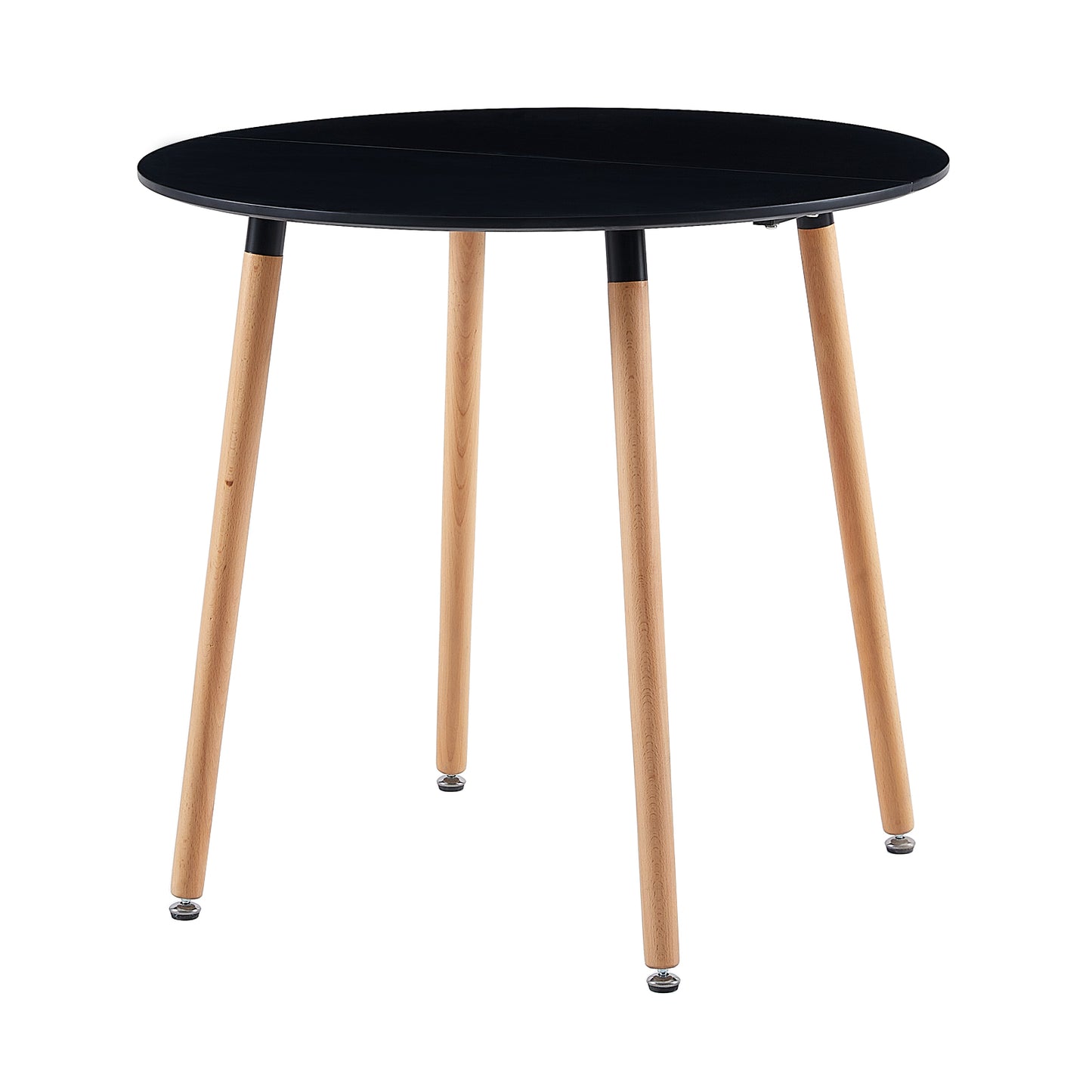 Ronde eettafel 80 cm met 4 poten - Wit/Zwart-PEA