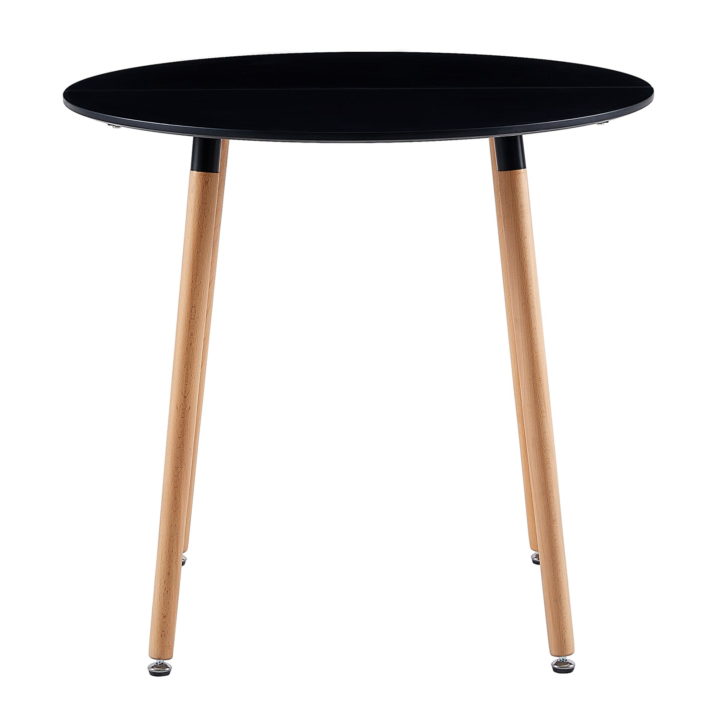Ronde eettafel 80 cm met 4 poten - Wit/Zwart-PEA