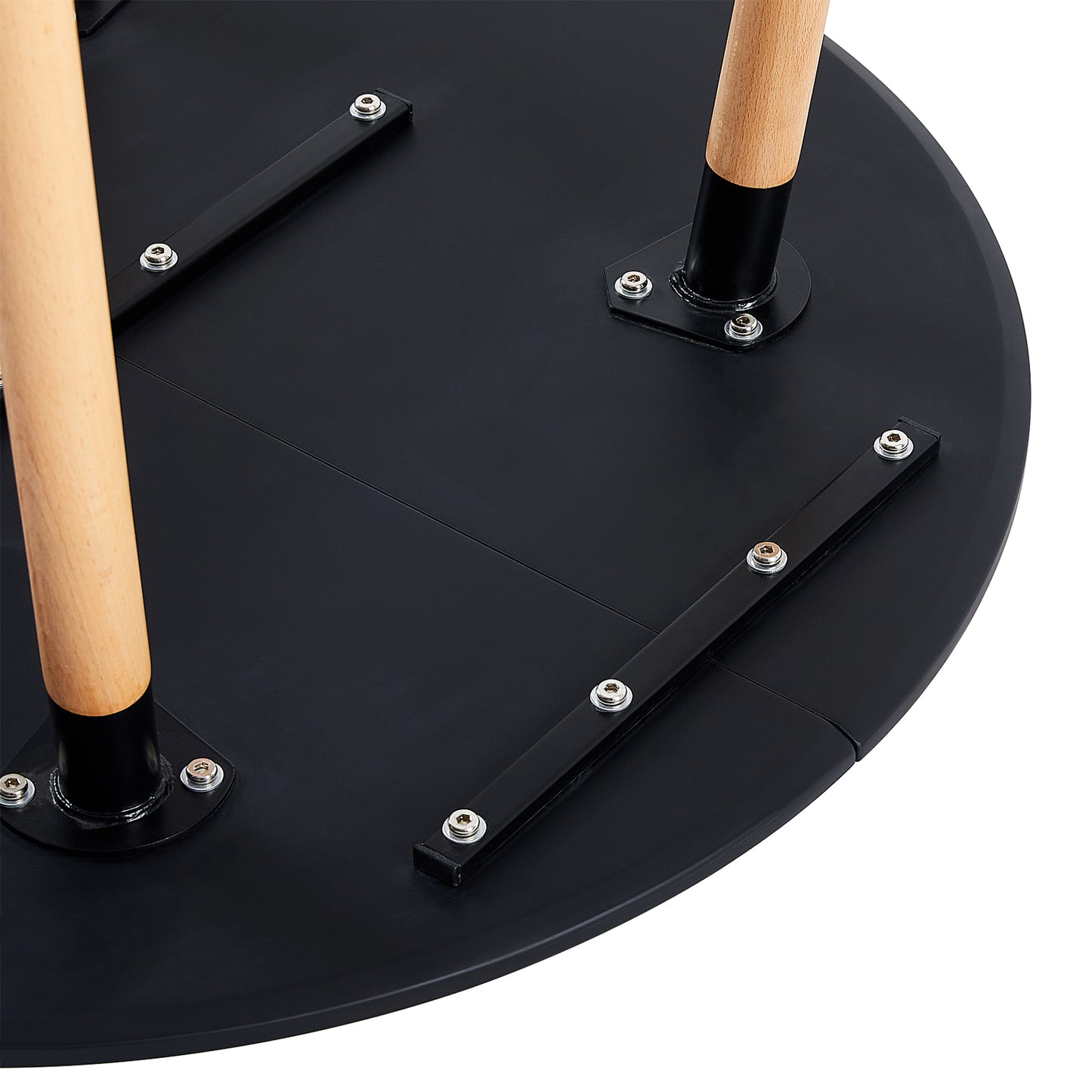 Ronde eettafel 80 cm met 4 poten - Wit/Zwart-PEA