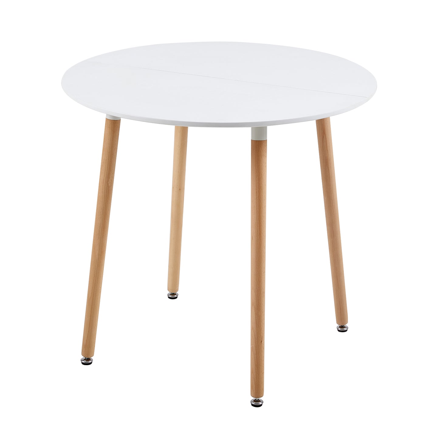 Ronde eettafel 80 cm met 4 poten - Wit/Zwart-PEA