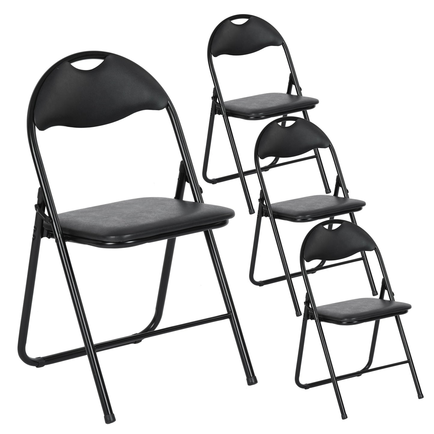 PEACOCKAR Gevoerde, stapelbare, opvouwbare stoelen, set van 2/4/6