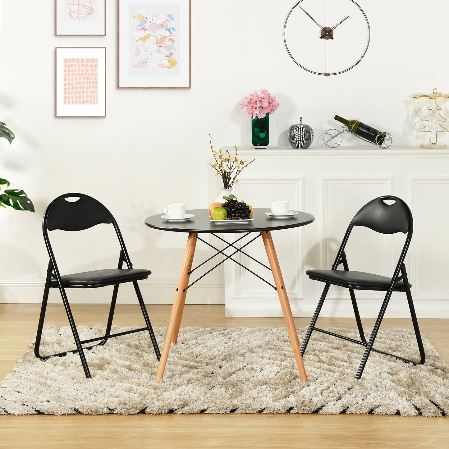 PEACOCKAR Gevoerde, stapelbare, opvouwbare stoelen, set van 2/4/6