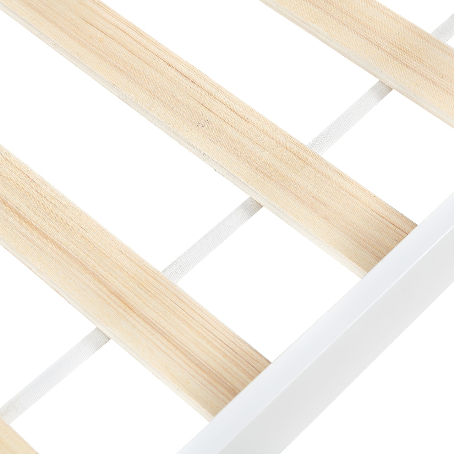 Kinderbed Eenpersoonsbed met Houten Vloer - Hout/Wit - PINEY