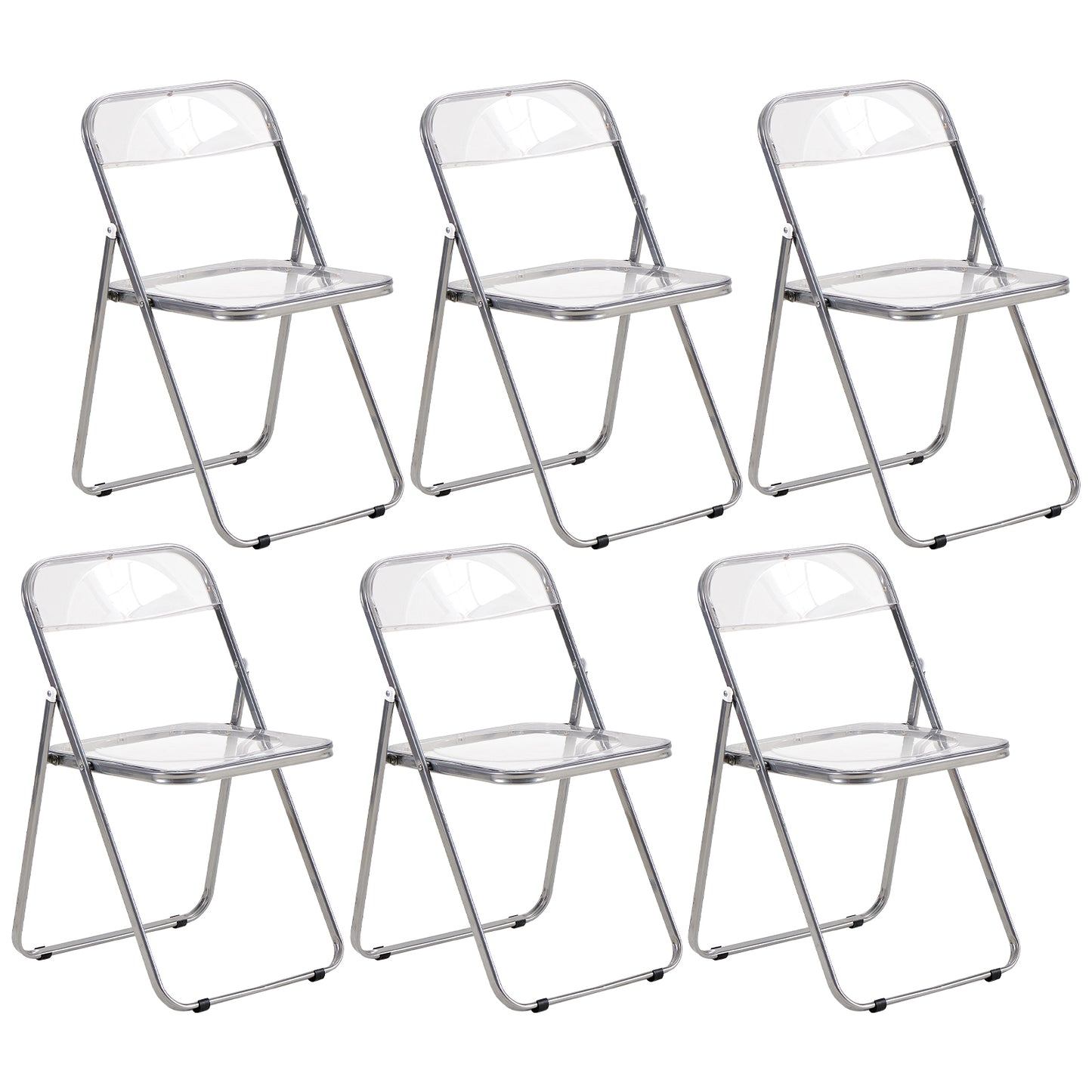 PURDY Stapelbare Vouwstoelen Set van 4/6 - Doorzichtig