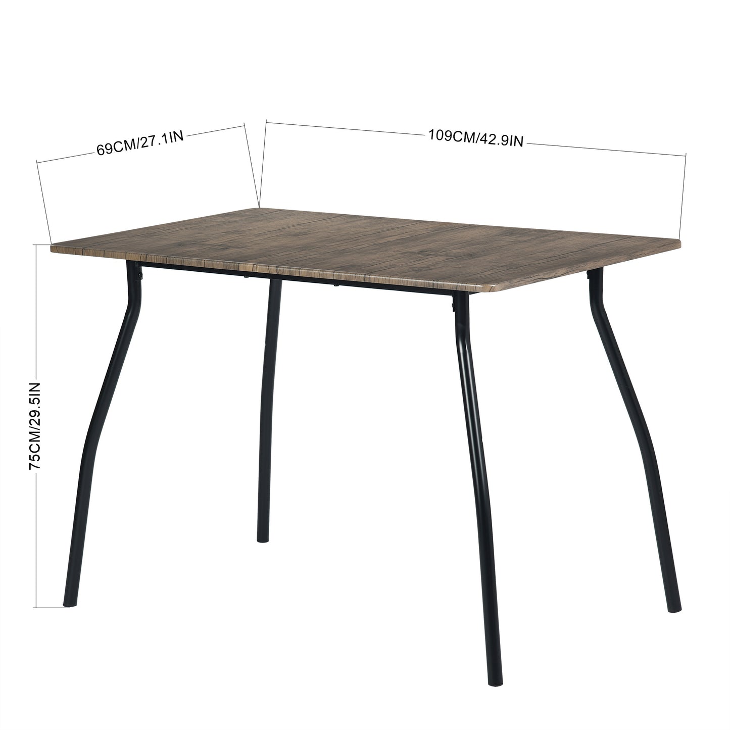 REEDER Modulaire Tafel en 4 Stoelen Set - Eik/Zwart