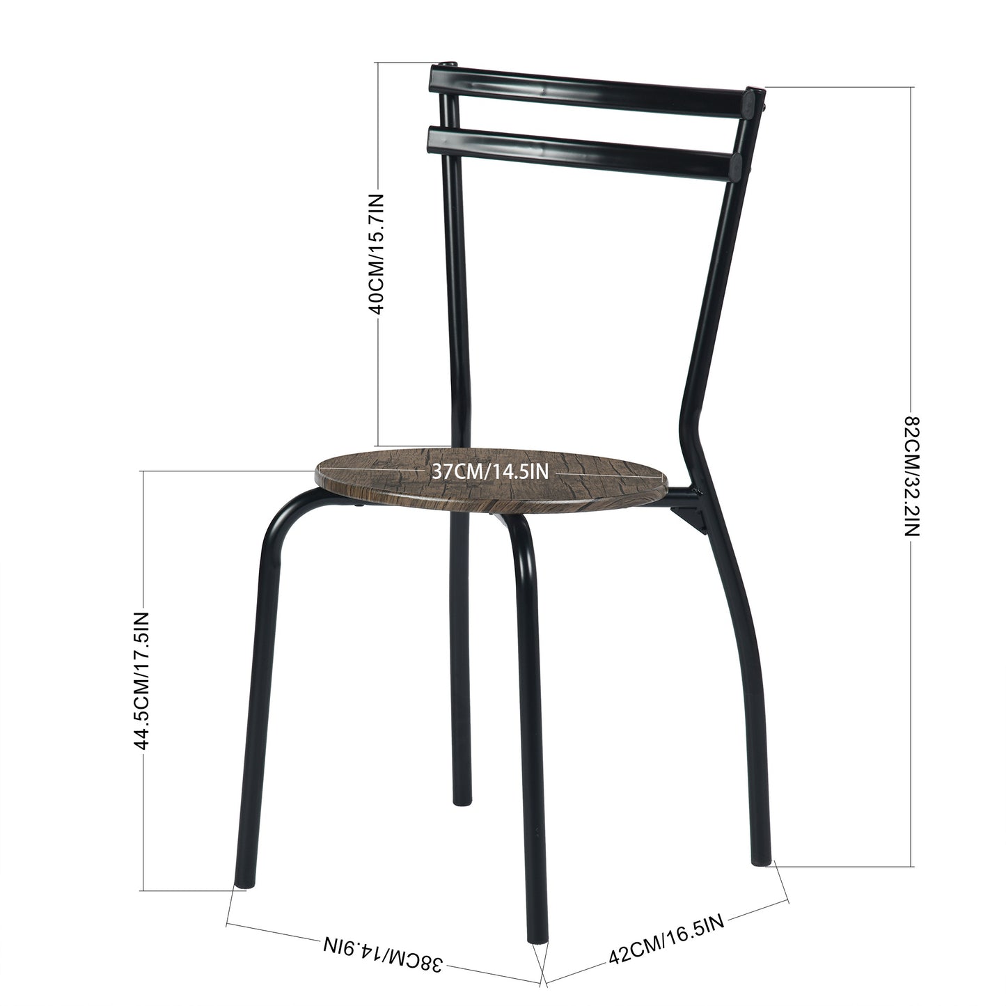 REEDER Modulaire Tafel en 4 Stoelen Set - Eik/Zwart