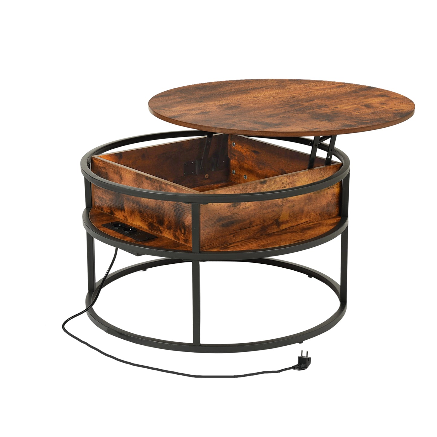Lift-tafel Salontafel met Verborgen Compartment en Stopcontact