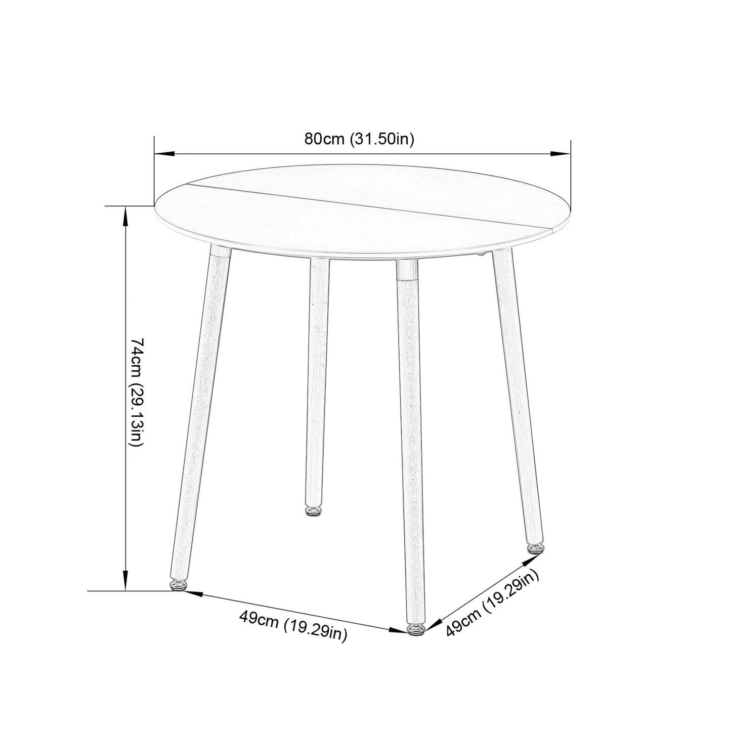RONALD Ronde eettafel in Scandinavische stijl - Grijs