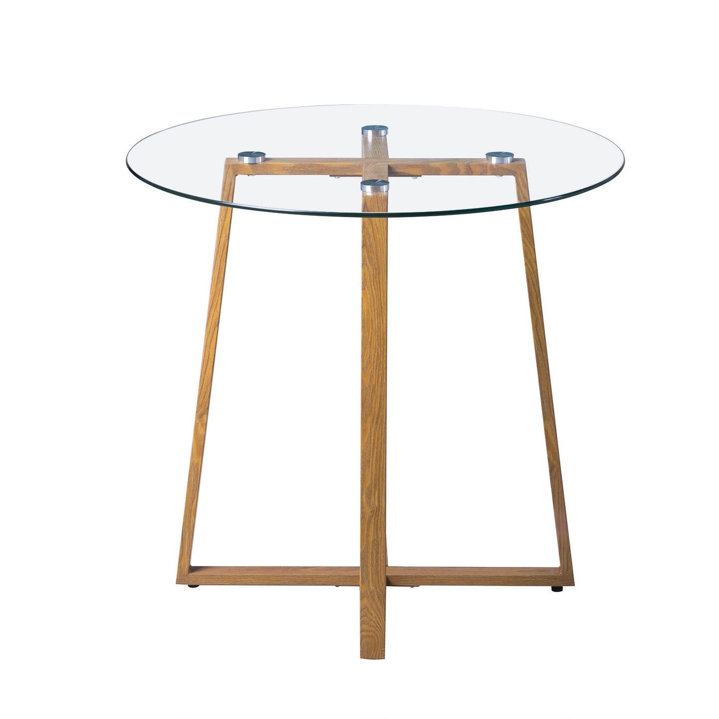 ROUNE Ronde glazen eettafels met metalen poten 80*80*75 cm - Glas