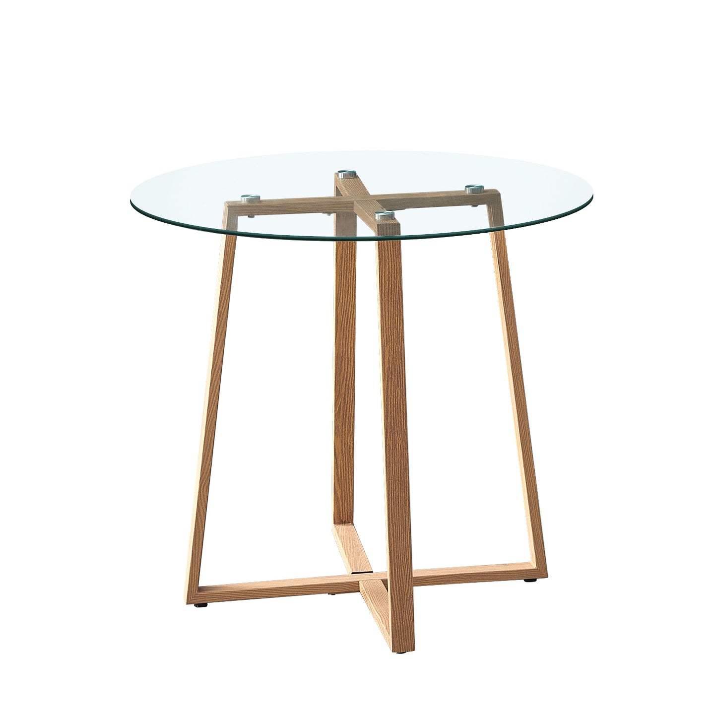 ROUNE Ronde glazen eettafels met metalen poten 80*80*75 cm - Glas