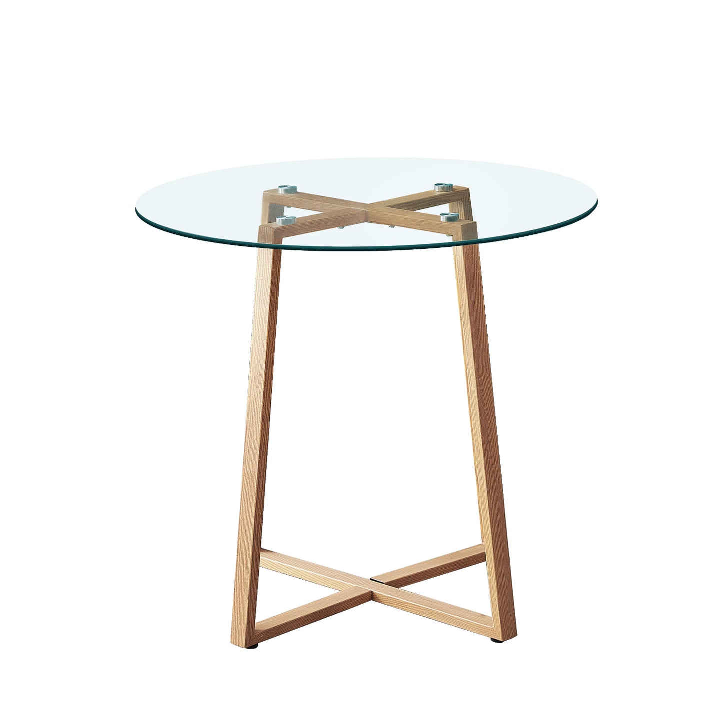 ROUNE Ronde glazen eettafels met metalen poten 80*80*75 cm - Glas