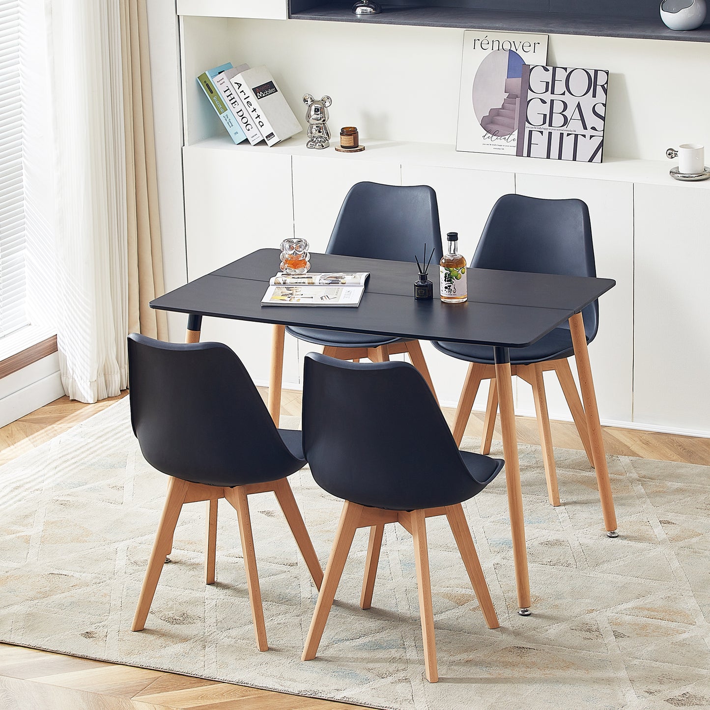 Rechthoekige Eettafel met Zwart/Wit - SAGE