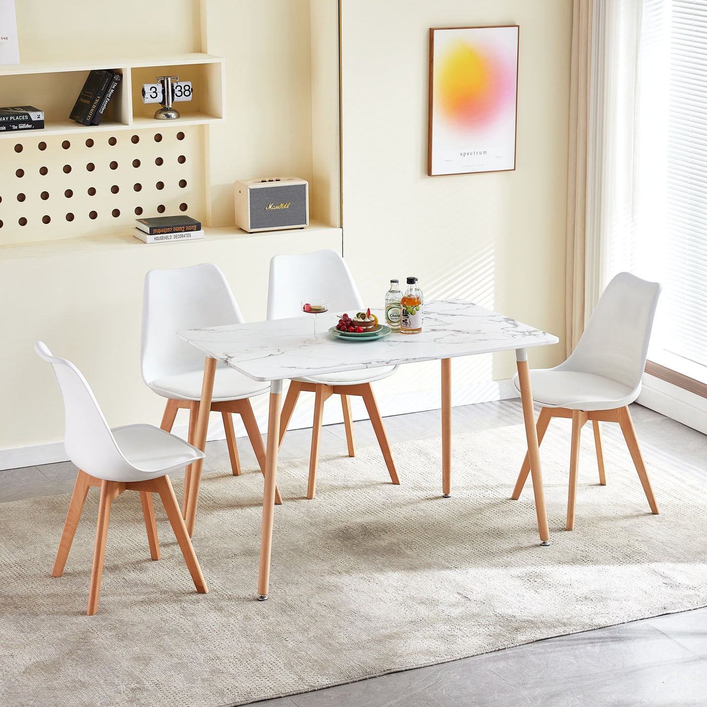 SAGE Rechthoekige Eettafel-Marmeren textuur