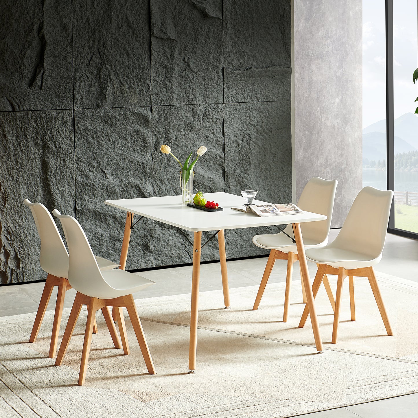 EGGREE Multifunctionele Nordic Simple Moderne Eettafel - Wit