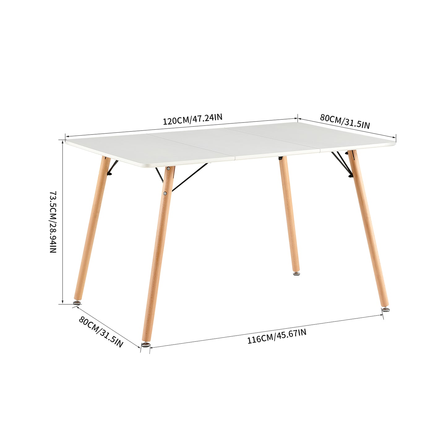 EGGREE Multifunctionele Nordic Simple Moderne Eettafel - Wit