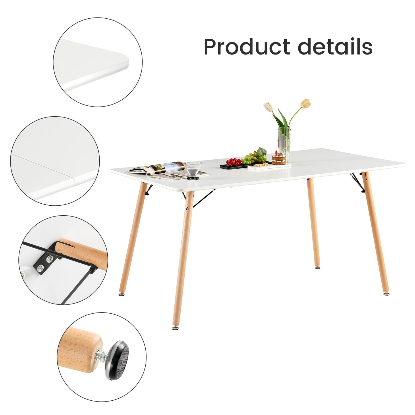EGGREE Multifunctionele Nordic Simple Moderne Eettafel - Wit