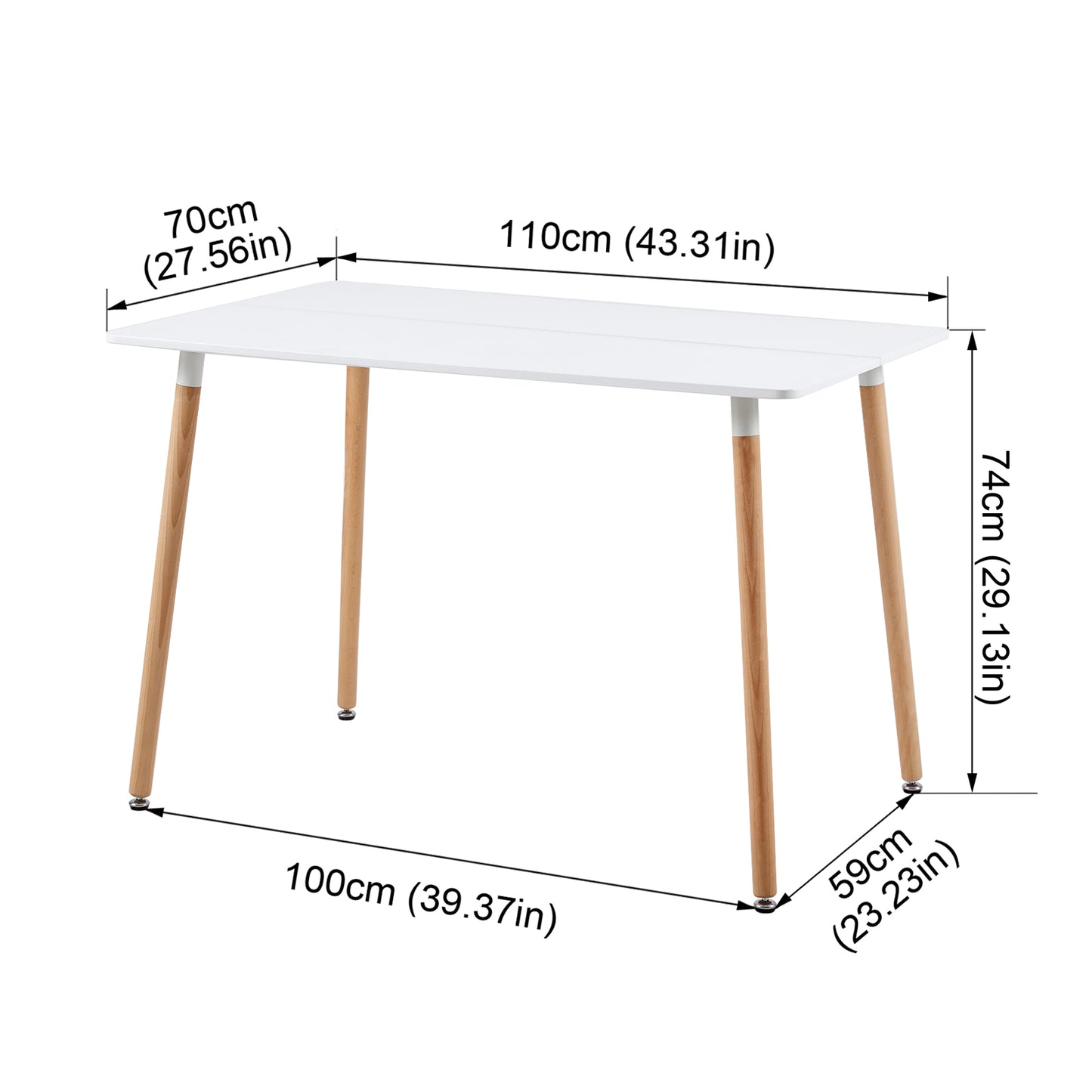 Rechthoekige Eettafel met Zwart/Wit - SAGE