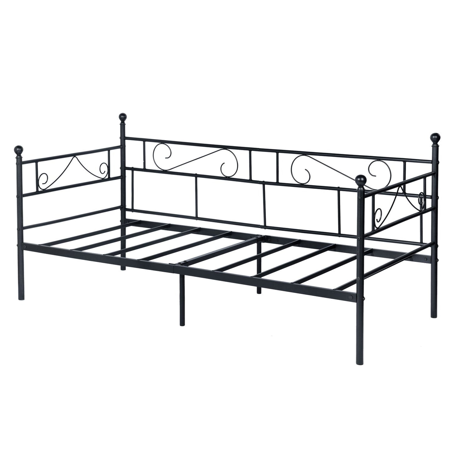 SOROSE Eenpersoons Metalen Slaapbankframe - Zwart/Wit