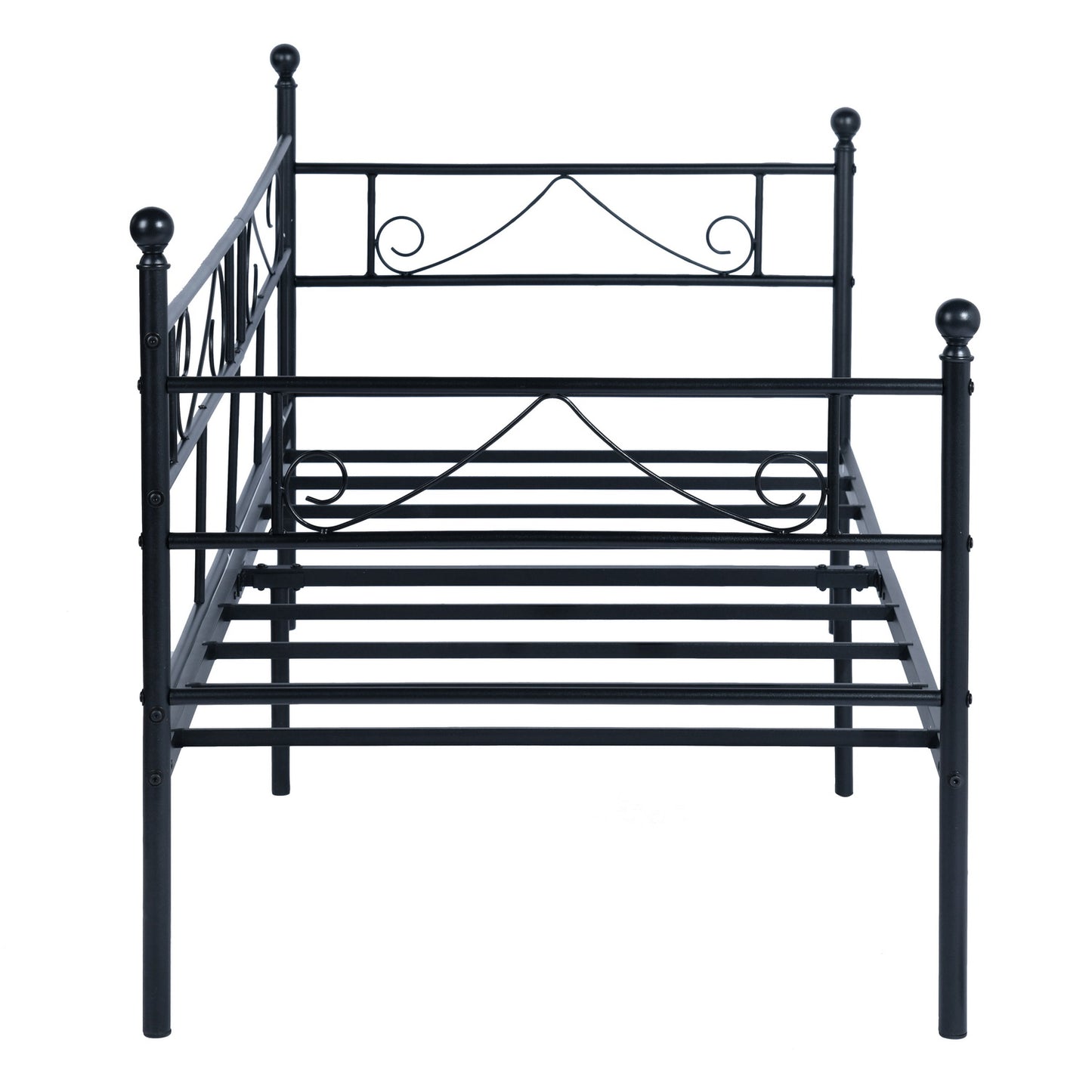 SOROSE Eenpersoons Metalen Slaapbankframe - Zwart/Wit