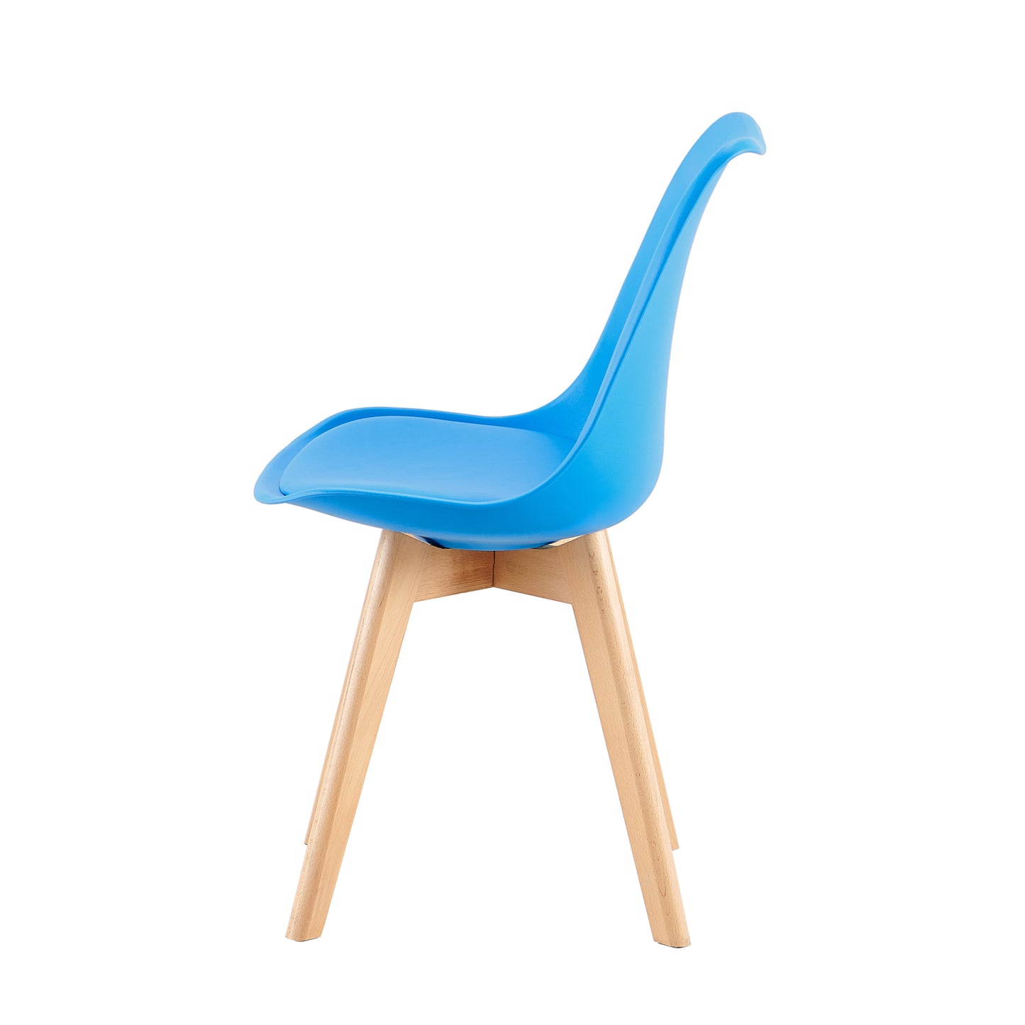 Gestoffeerde eetkamerstoelen (set van 1/2) Tulp-Felblauw
