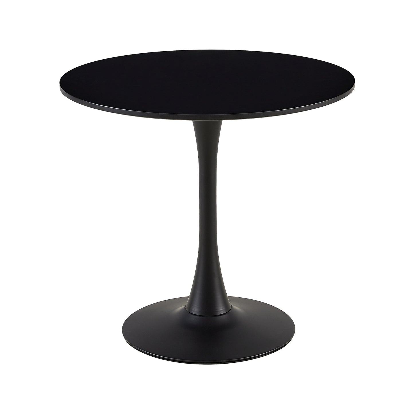 TULIP Ronde Eettafel zonder Kieren, 75 cm - Zwart/Wit/Marmereffect