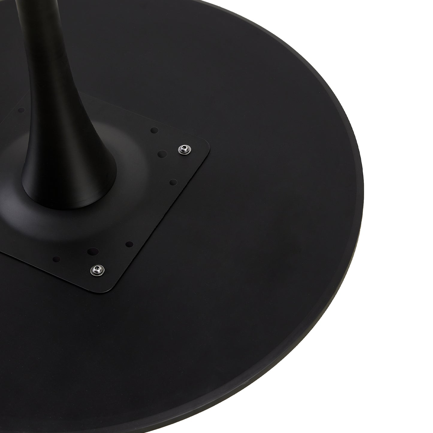 TULIP Ronde Eettafel zonder Kieren, 75 cm - Zwart/Wit/Marmereffect
