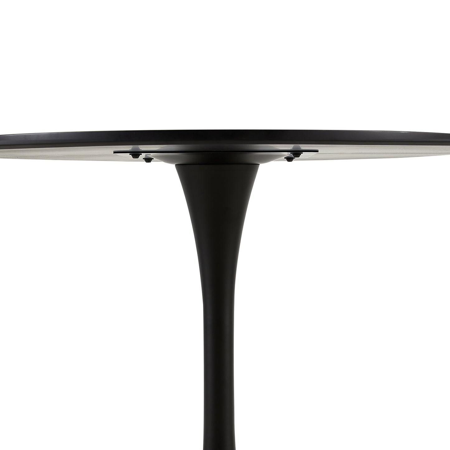 TULIP Ronde Eettafel zonder Kieren, 75 cm - Zwart/Wit/Marmereffect