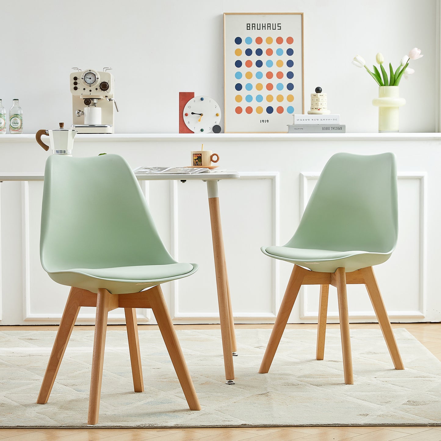 Tulip eetkamerstoel Set van 2/4 - ijsgroen