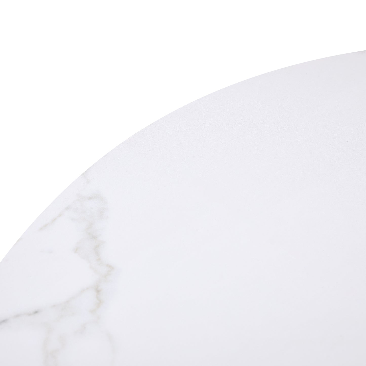 TULIP Ronde Eettafel zonder Kieren, 75 cm - Zwart/Wit/Marmereffect