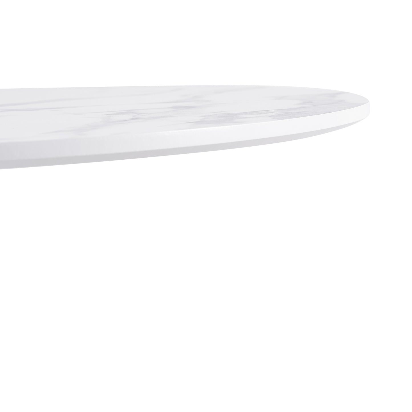 TULIP Ronde Eettafel zonder Kieren, 75 cm - Zwart/Wit/Marmereffect