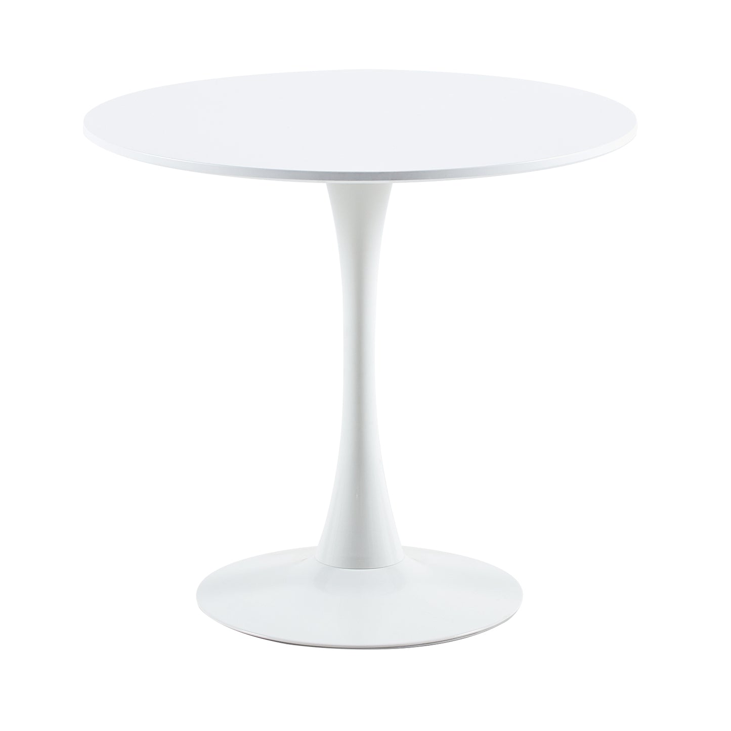 TULIP Ronde Eettafel zonder Kieren, 75 cm - Zwart/Wit/Marmereffect