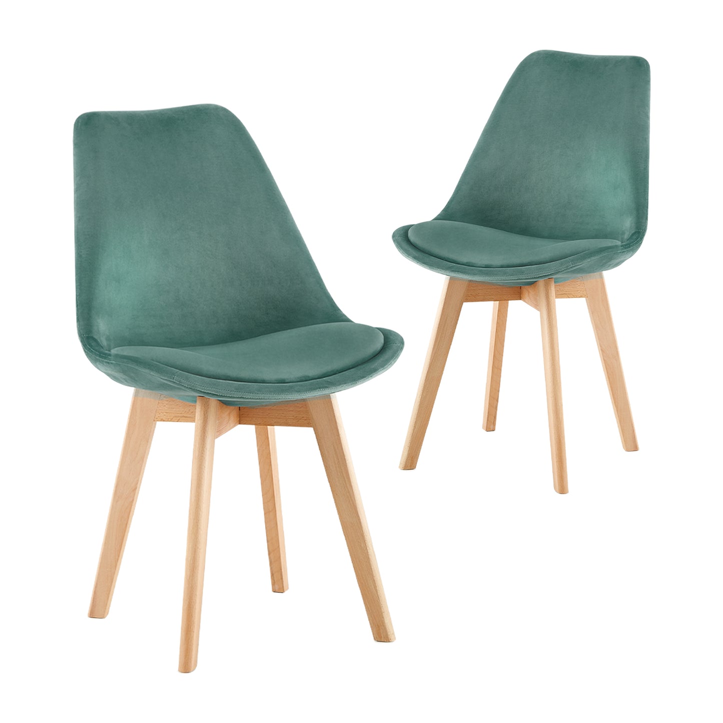 Fluwelen Eetkamerstoel met Cactus Set van 2/4 - TULIP