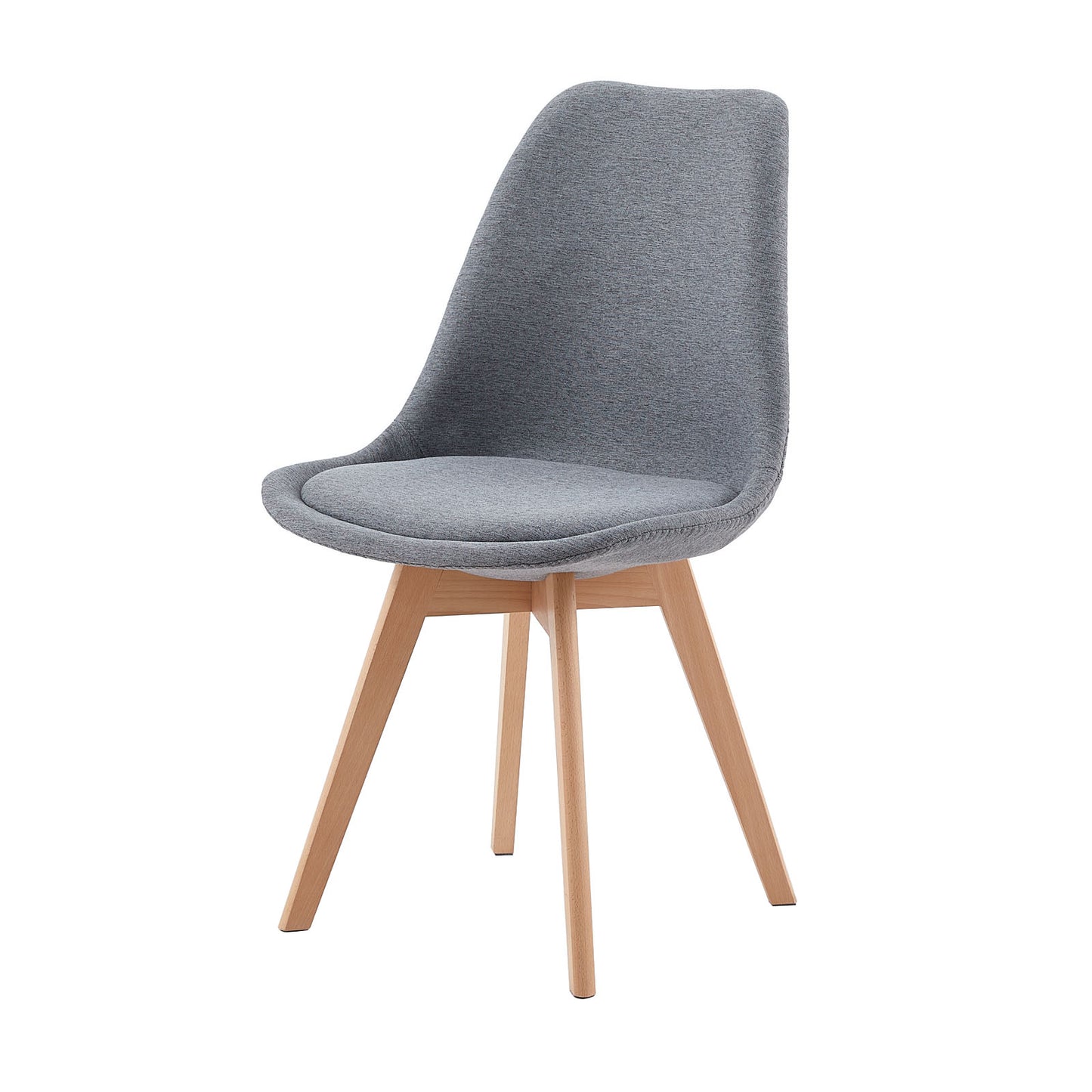 TULIP Stoffen Eetkamerstoelen (Set van 2) - Grijs/Geel
