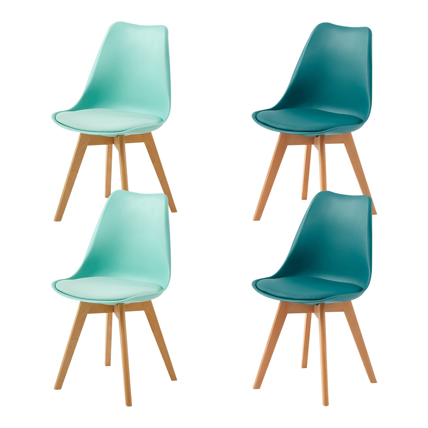 Mix en Match Leren Eetkamerstoelen Set van 4 - Tulip