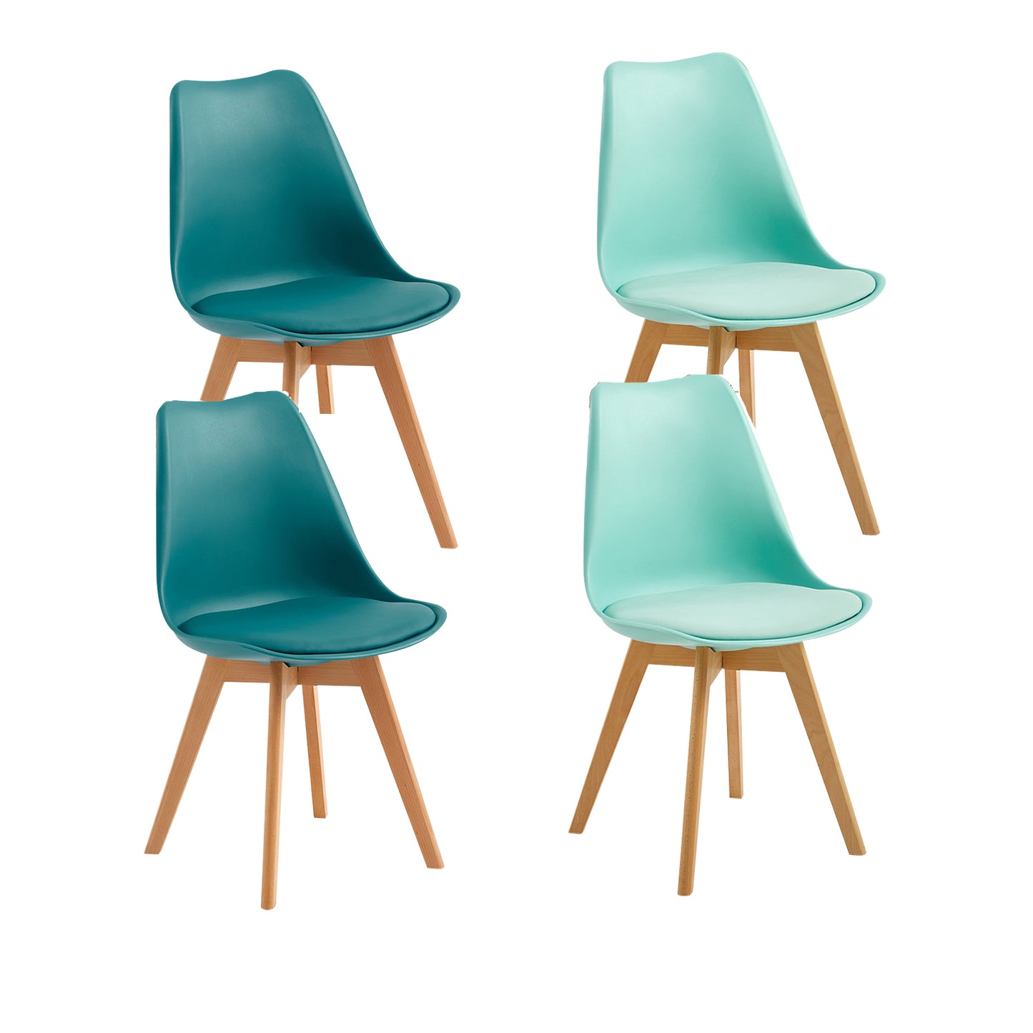 Mix en Match Leren Eetkamerstoelen Set van 4 - Tulip