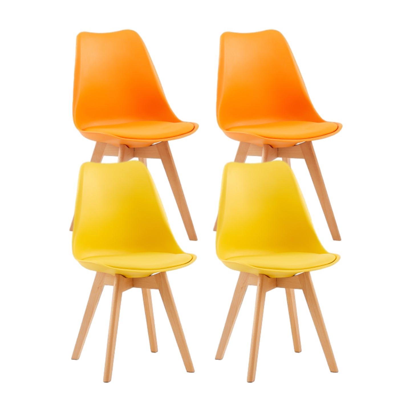 Mix en Match Leren Eetkamerstoelen Set van 4 - Tulip