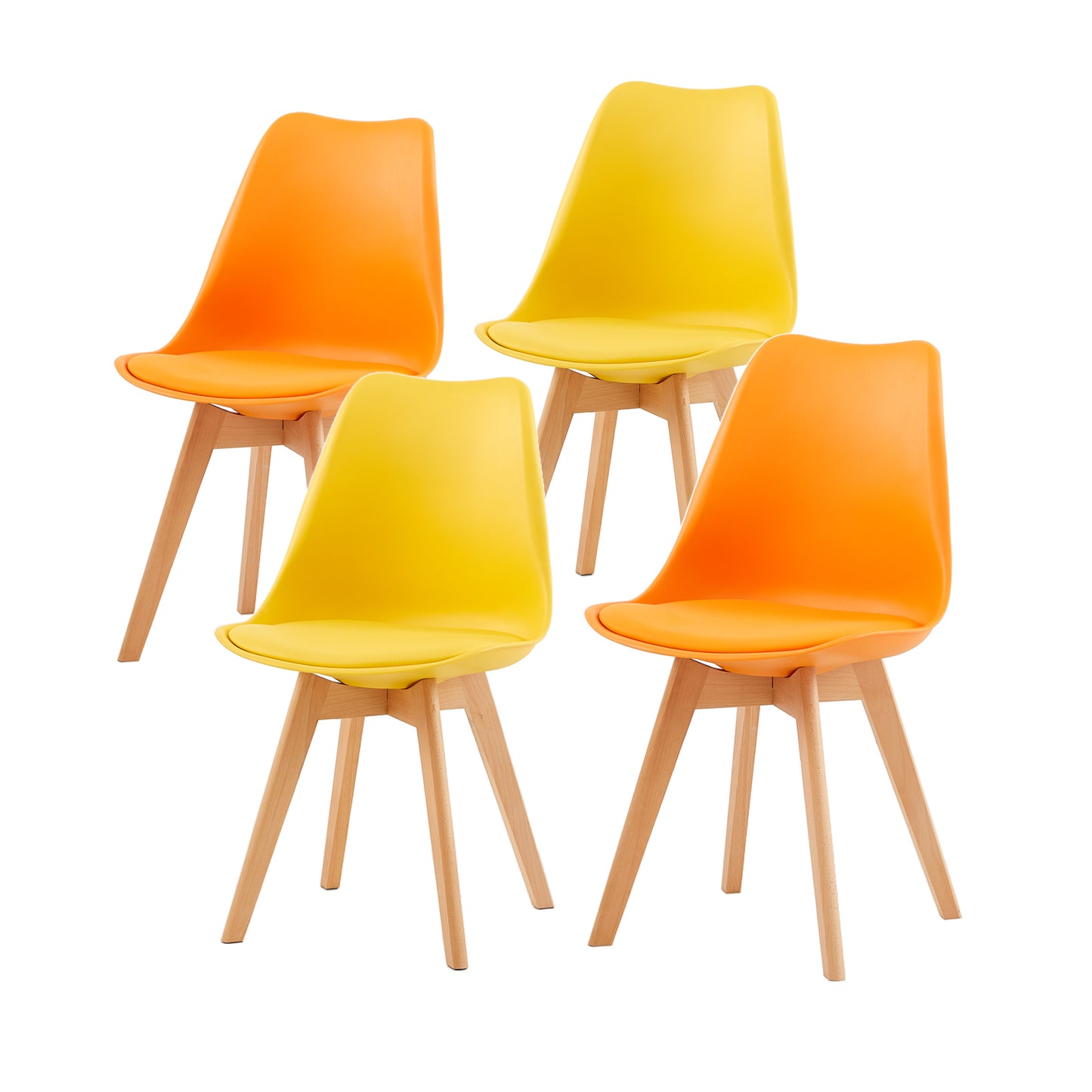 Mix en Match Leren Eetkamerstoelen Set van 4 - Tulip