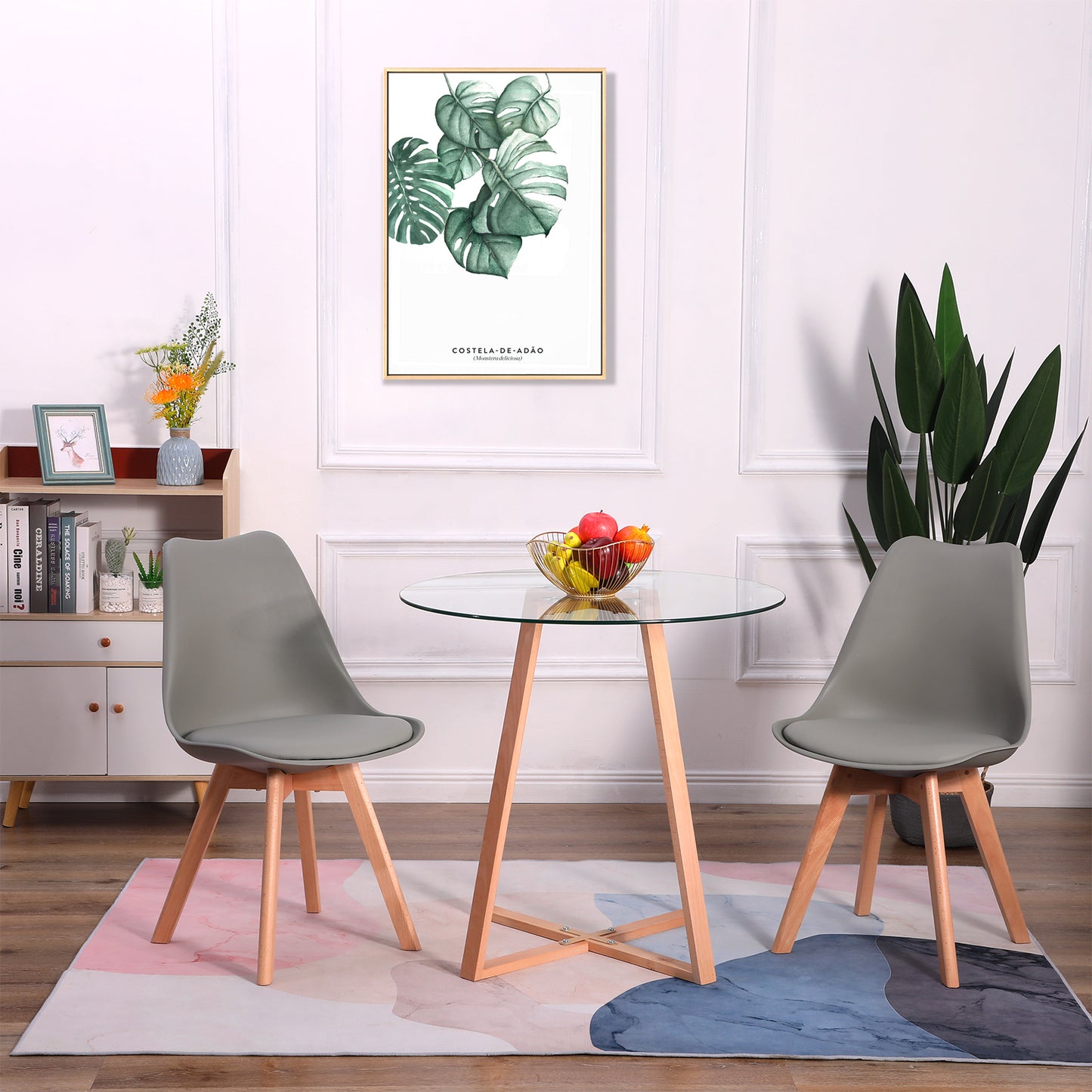Eetkamerstoelen Set van 1/2/4/6 TULIP - Wit/Zwart/Grijs