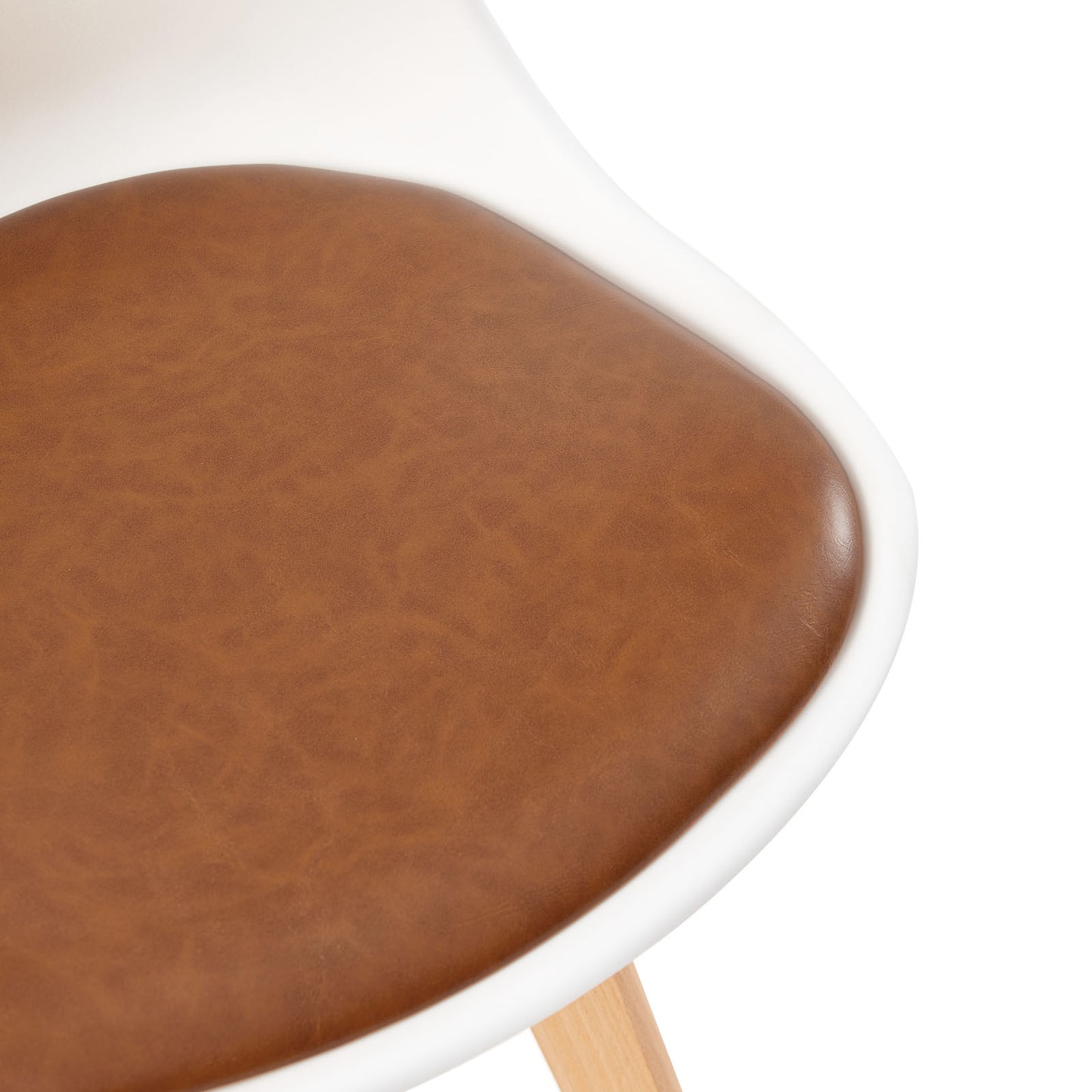 Retro Design beklede bijzetstoel (set van 4) - Grijs/Camel-TULIP