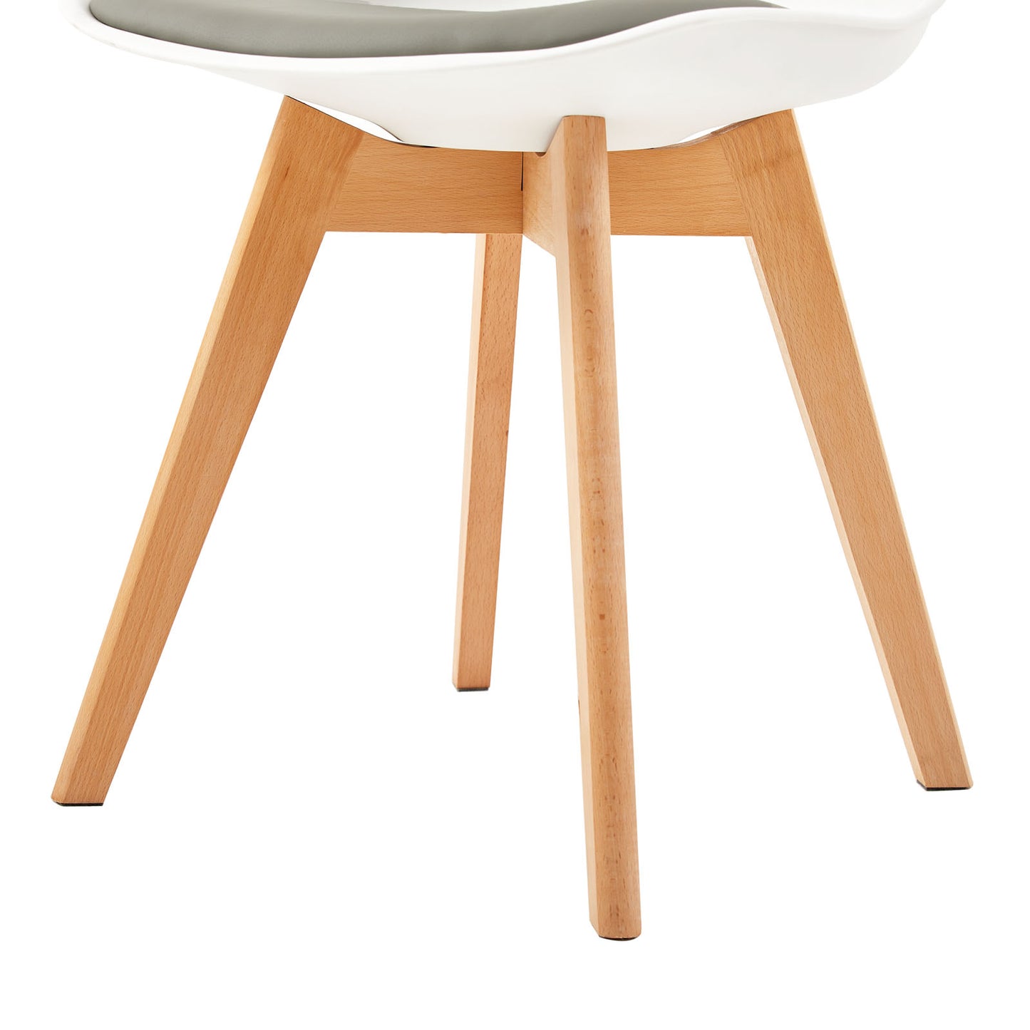 Retro Design beklede bijzetstoel (set van 4) - Grijs/Camel-TULIP