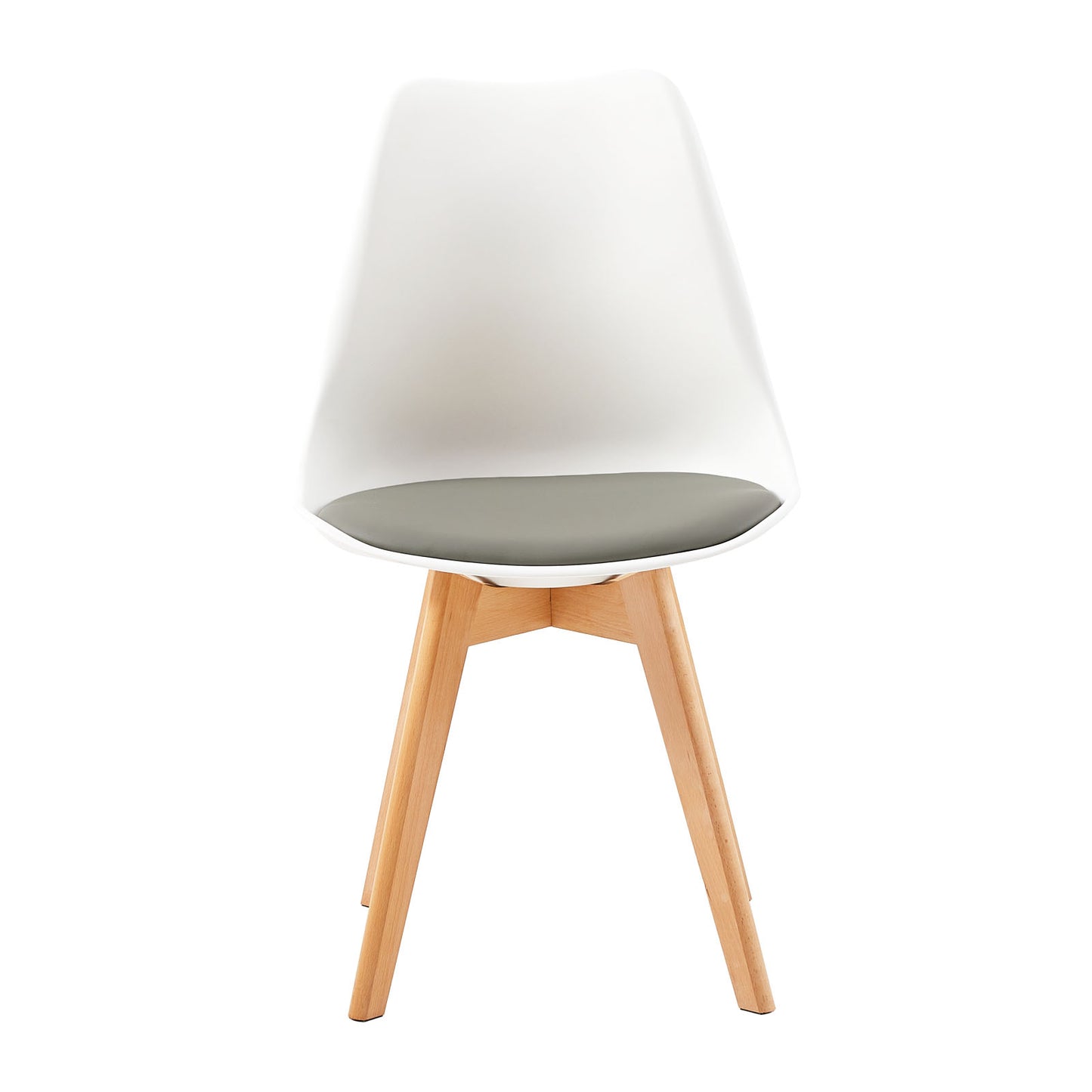 Retro Design beklede bijzetstoel (set van 4) - Grijs/Camel-TULIP